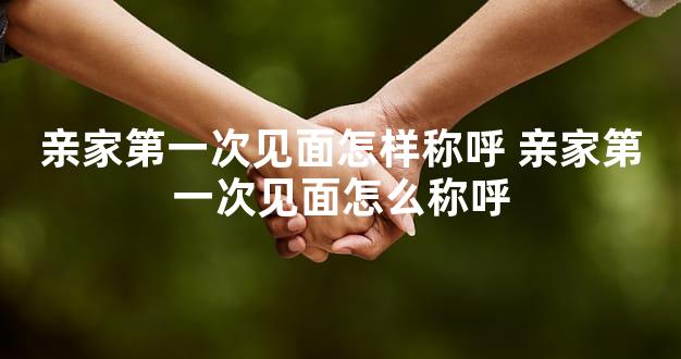 亲家第一次见面怎样称呼 亲家第一次见面怎么称呼